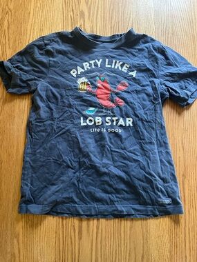 Life Is Good Shirt Mens S Blue Party Like A Lob Star Lobster Graphic Tee Funny